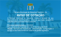 AVISO DE COTAÇÃO - Processo Administrativo 030/2023