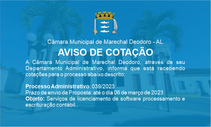 AVISO DE COTAÇÃO - Processo Administrativo 039/2023