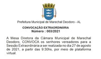  Convocação Extraordinária Nº 003/2021